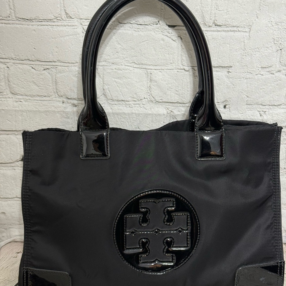 Tory Burch Ella Small Black Tote Bag